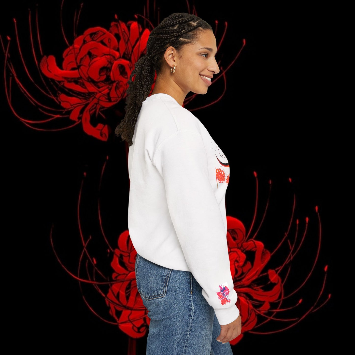 Tokyo Ghoul-Inspired Spider Lily Sweatshirt — Rize & Touka Anime Crewneck
