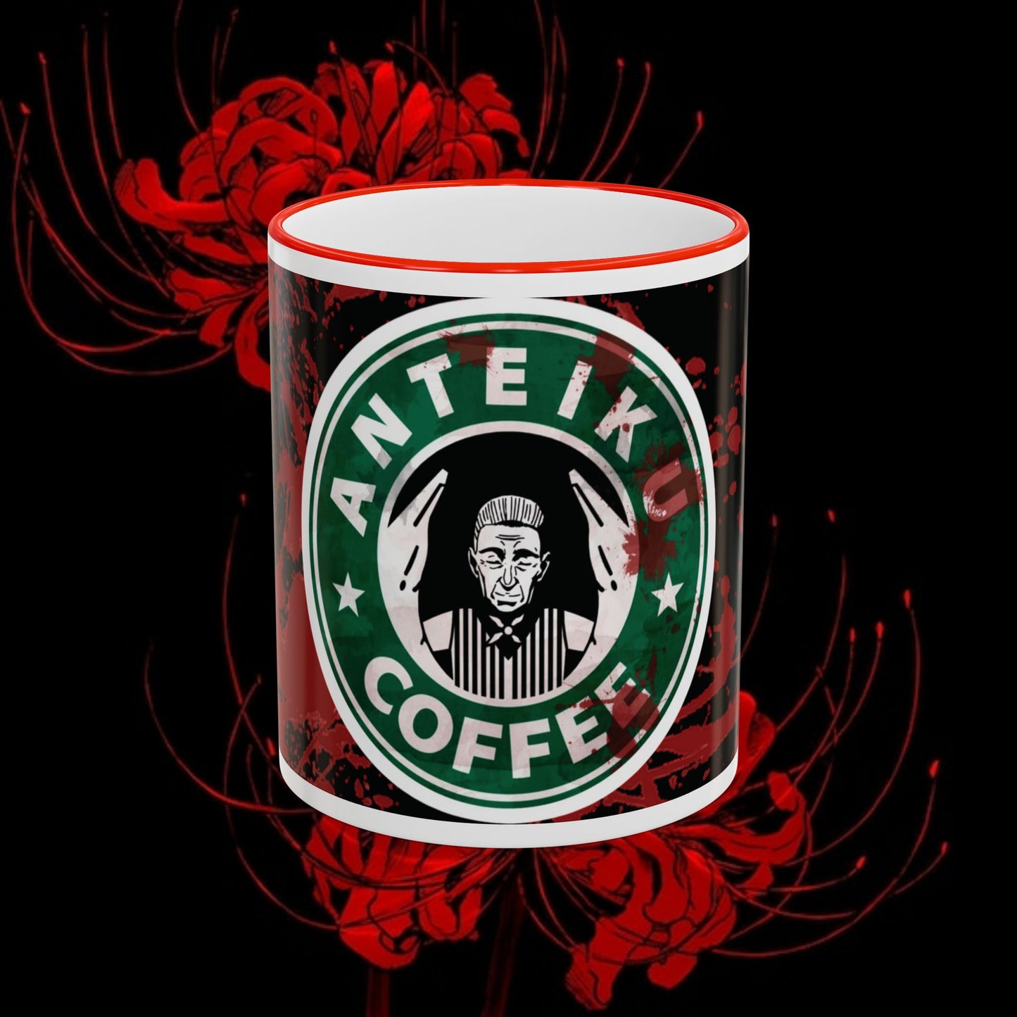 Tokyo Ghoul Inspired Accent Rim & Handle Mug — Anime Coffee Cup (11oz/15oz)
