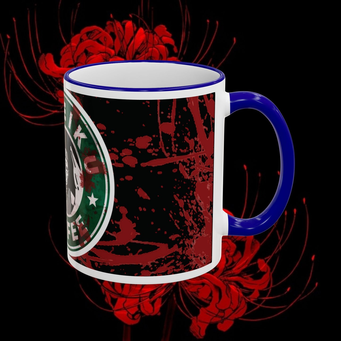 Tokyo Ghoul Inspired Accent Rim & Handle Mug — Anime Coffee Cup (11oz/15oz)