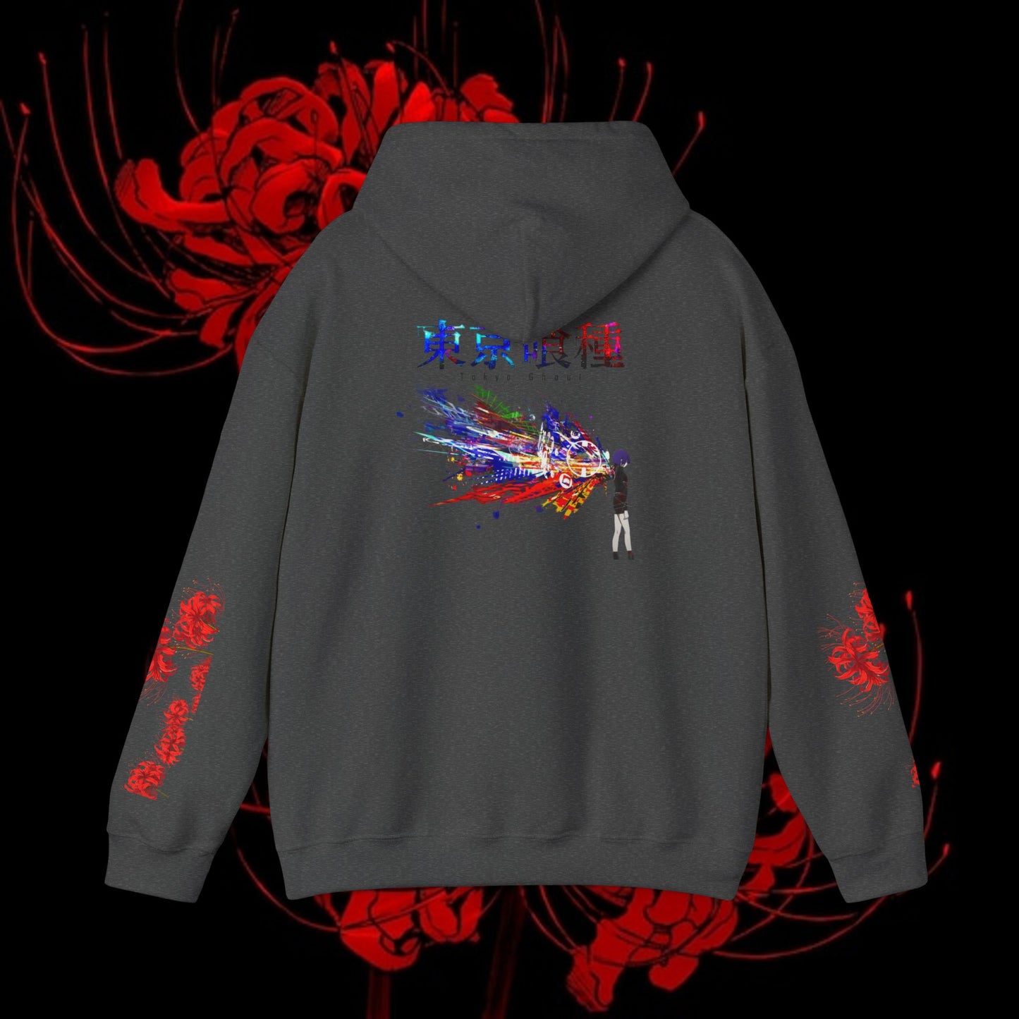 Kaneki's Duality Hoodie — Rize & Touka Red Spider Lily Sweatshirt