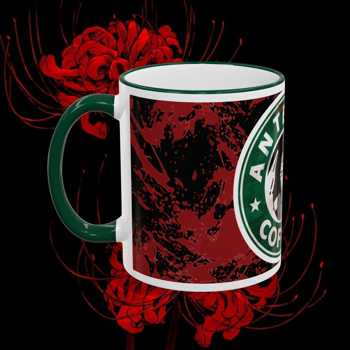 Tokyo Ghoul Inspired Accent Rim & Handle Mug — Anime Coffee Cup (11oz/15oz)
