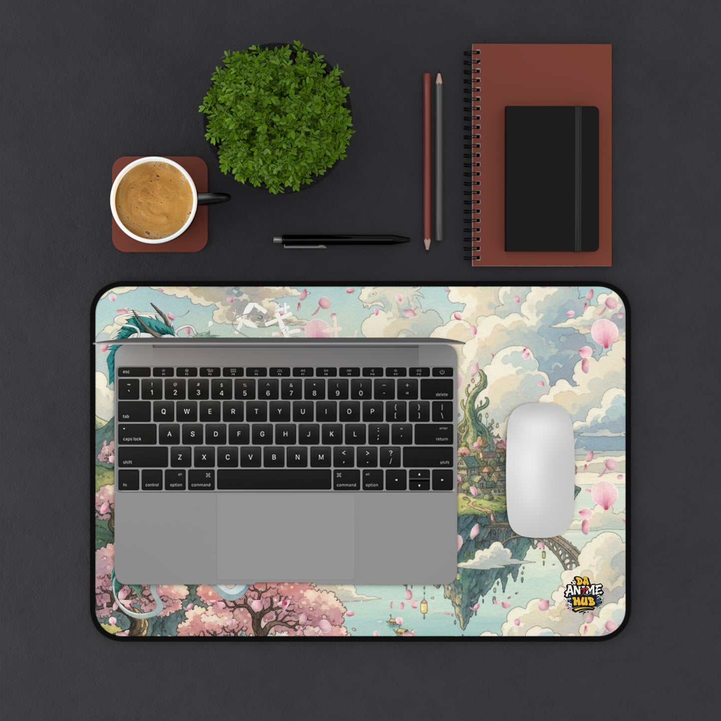 Spirited Away Haku Cherry Blossom Desk Mat — Tranquil Anime Desk Pad