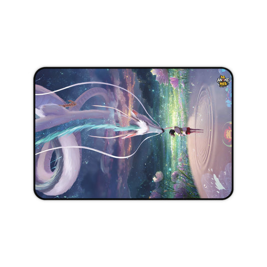Ghibli-Inspired Desk Mat — Dreamy Haku & Chihiro Artwork