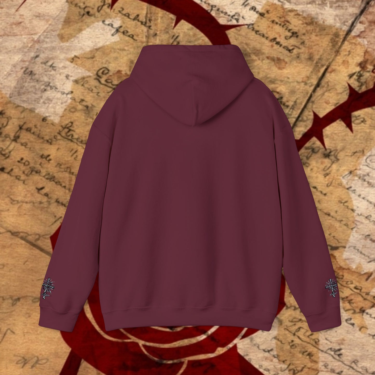 Trinity Blood Gothic Cross Hoodie — Roses & Dark Vampire Aesthetic
