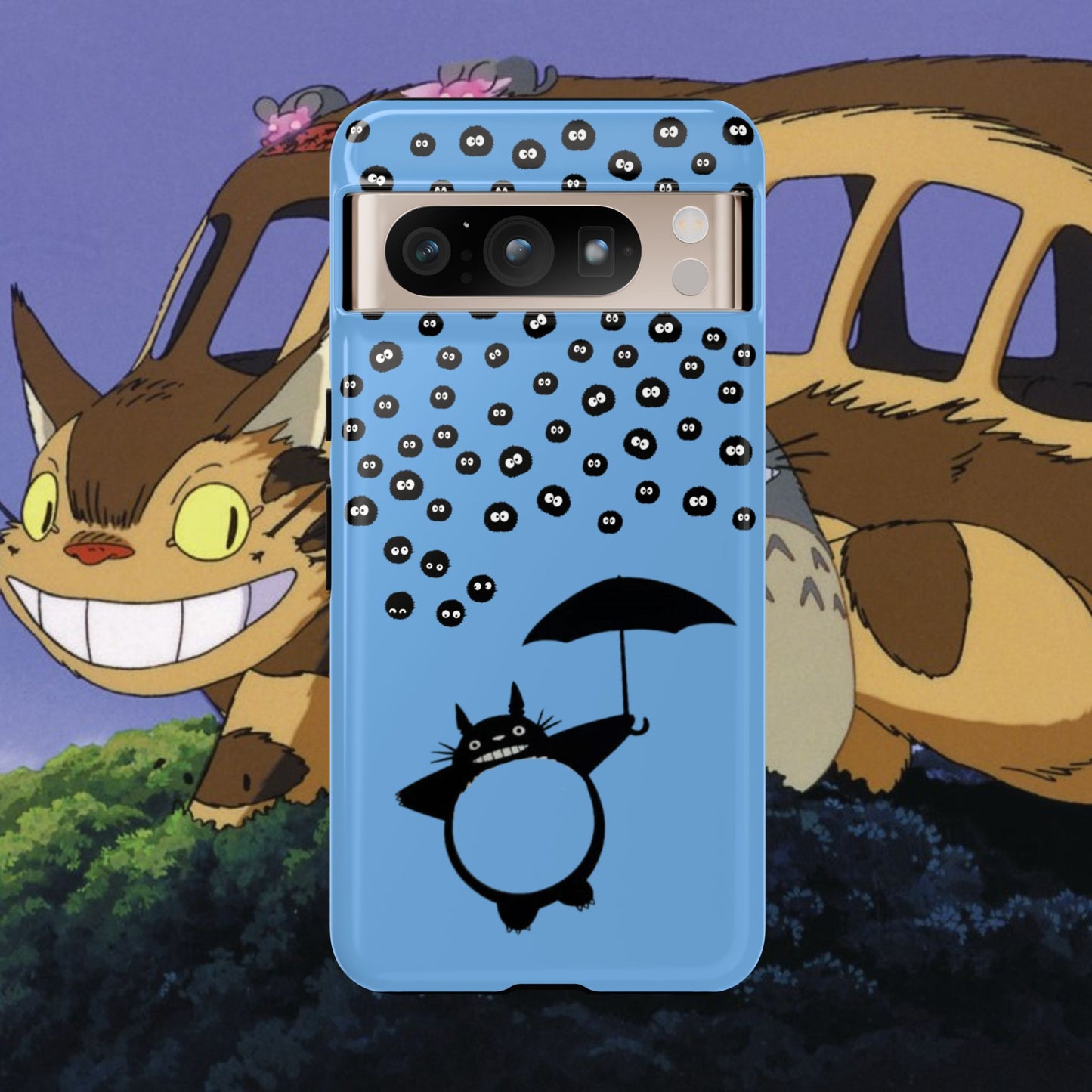 Totoro Umbrella Phone Case – Studio Ghibli-Inspired Totoro Soot Sprite Design