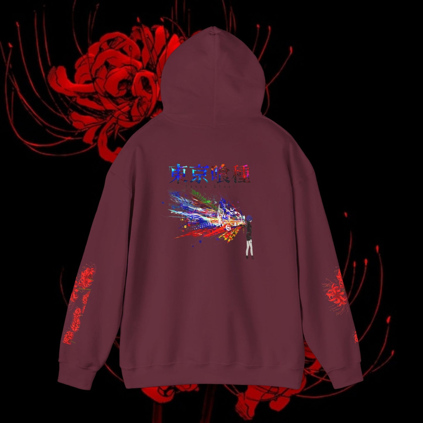Kaneki's Duality Hoodie — Rize & Touka Red Spider Lily Sweatshirt