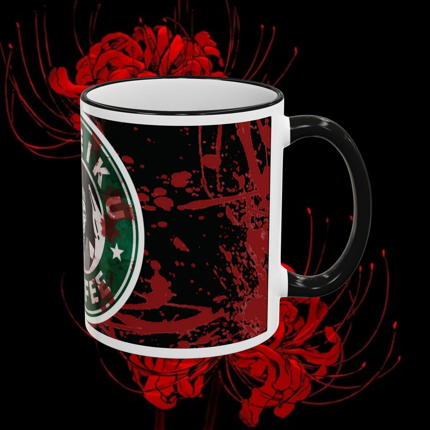 Tokyo Ghoul Inspired Accent Rim & Handle Mug — Anime Coffee Cup (11oz/15oz)