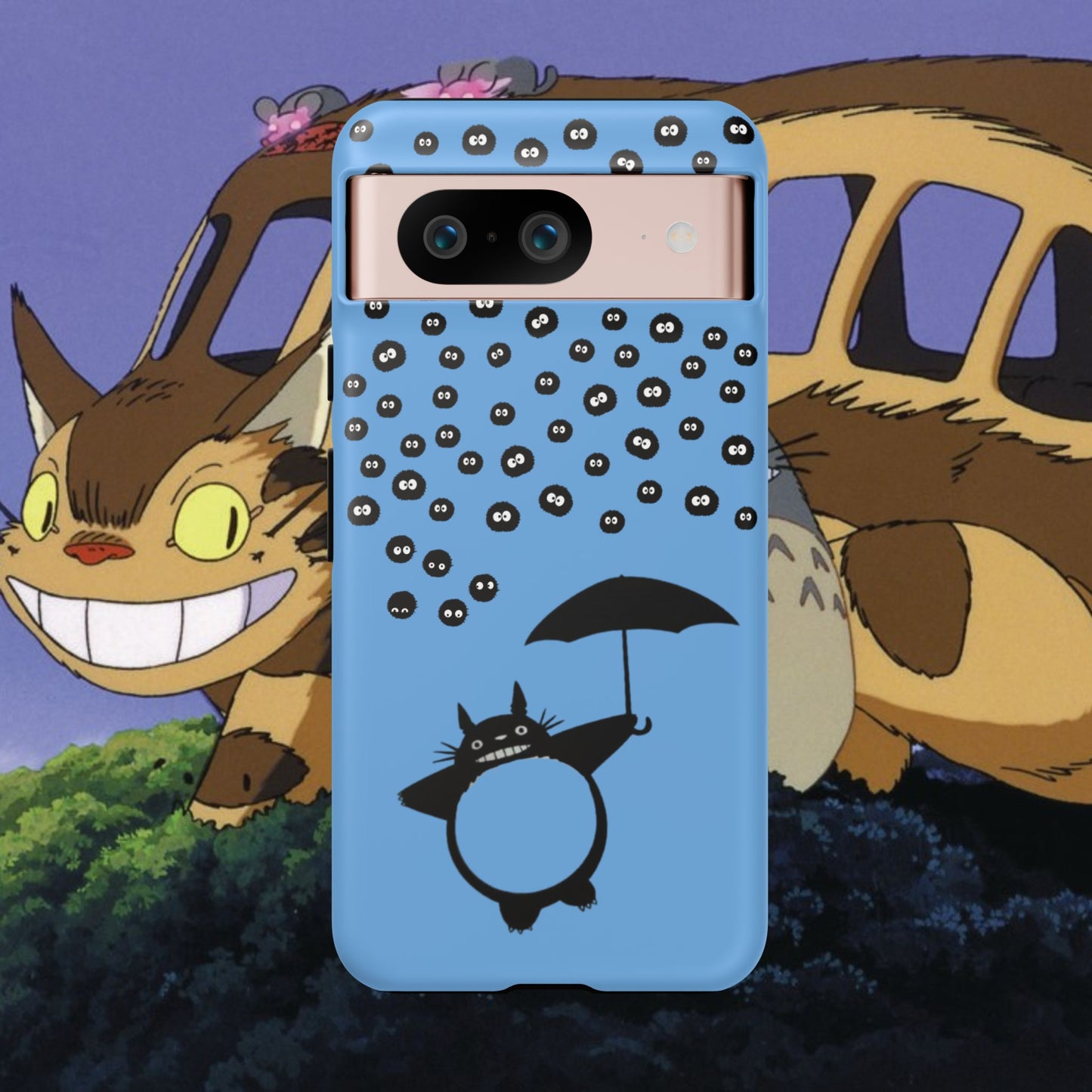Totoro Umbrella Phone Case – Studio Ghibli-Inspired Totoro Soot Sprite Design