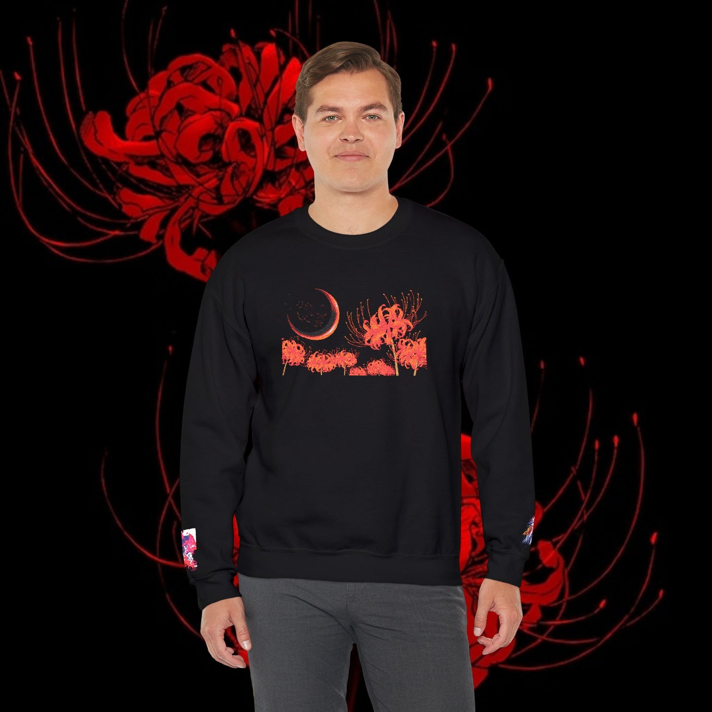 Tokyo Ghoul-Inspired Spider Lily Sweatshirt — Rize & Touka Anime Crewneck