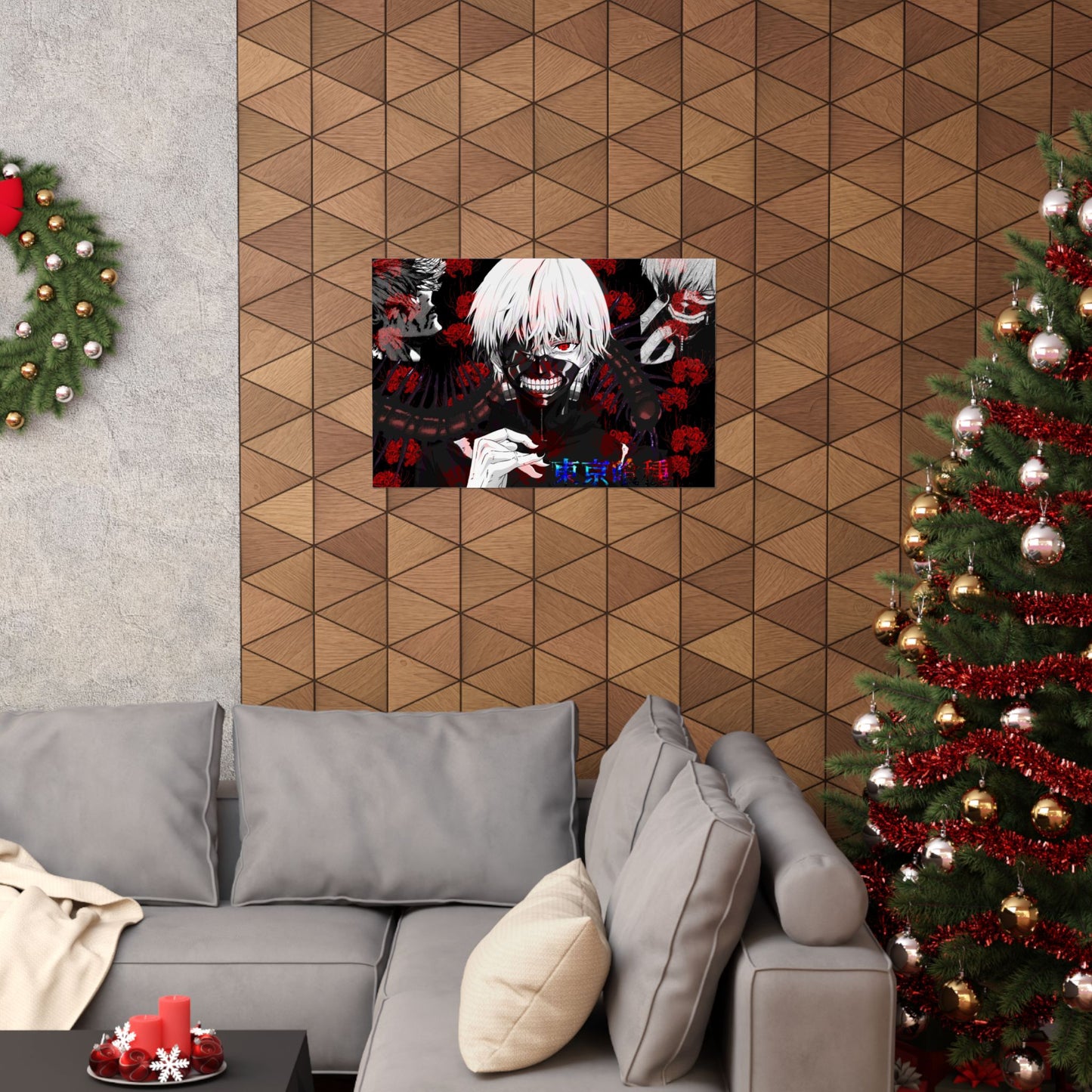 Tokyo Ghoul Kaneki Mask Matte Horizontal Poster — Dark Anime Wall Art