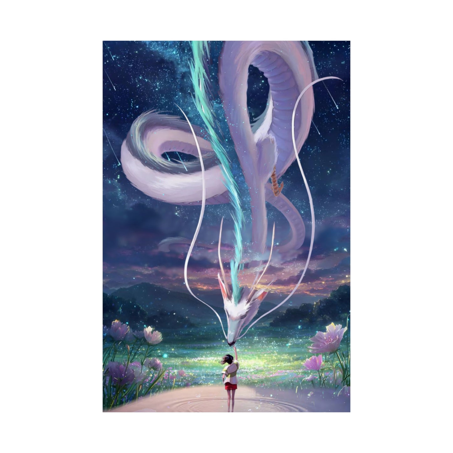 Matte Vertical Poster — Water Spirit Dragon Encounter Wall Art