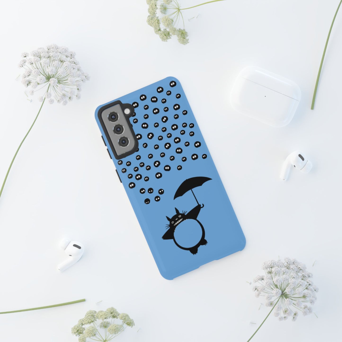Totoro Umbrella Phone Case – Studio Ghibli-Inspired Totoro Soot Sprite Design